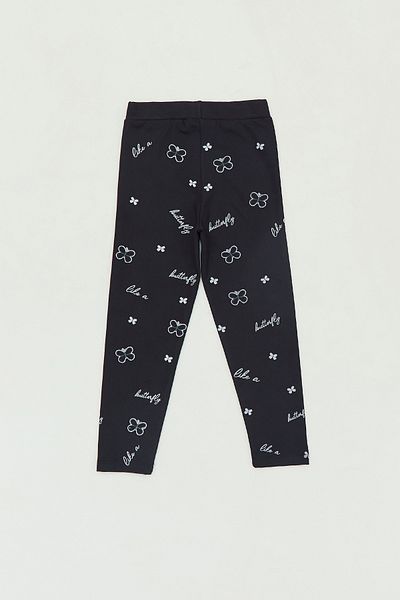 Fulla Moda Butterfly Printed Girls' Leggings with Elastic Waist