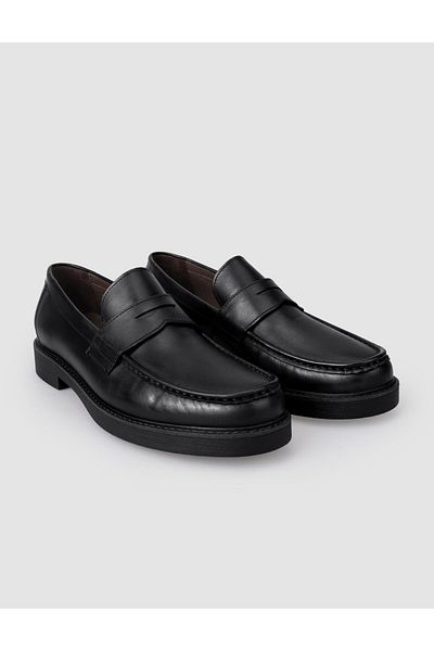 Cabani 100% Genuine Leather Black Men's Casual Shoes