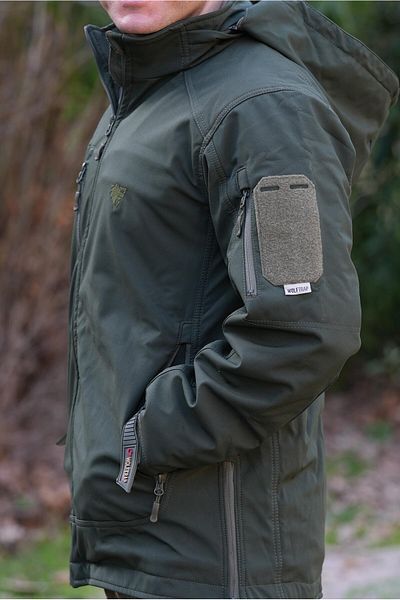 Wolftrap Tactical معطف كاكي ذو 5 جيوب بغطاء للرأس مقاوم للبرد