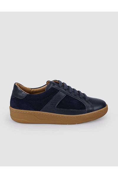 Cabani Pantofi sport pentru femei, 100% piele de căprioară autentică, albastru bleumarin
