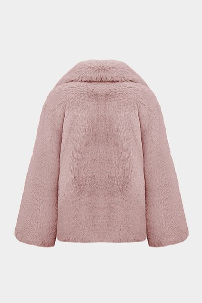 Açelya Okcu Women's Premium Long Feather Rex Faux Fur Coat