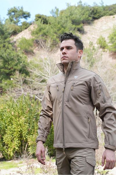 Wolftrap Tactical Altai Softshell Coat Beige 7 Pockets Waterproof and Windproof Coat