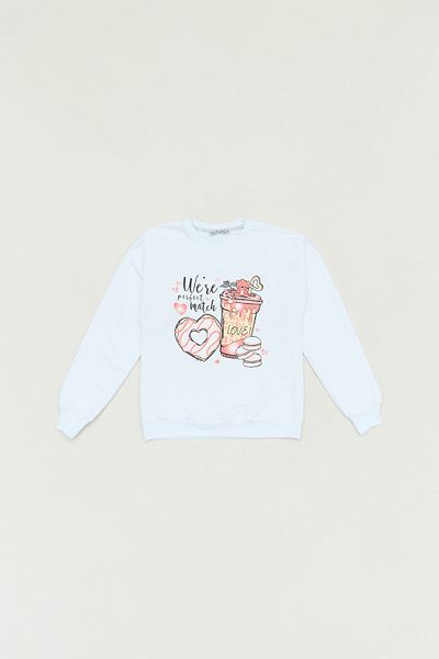 Fulla Moda Φούτερ για κορίτσια με στάμπα Crew Neck