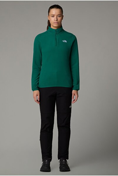 THE NORTH FACE Kadın 100 Glacier 1/4 Zip Polar Yeşil