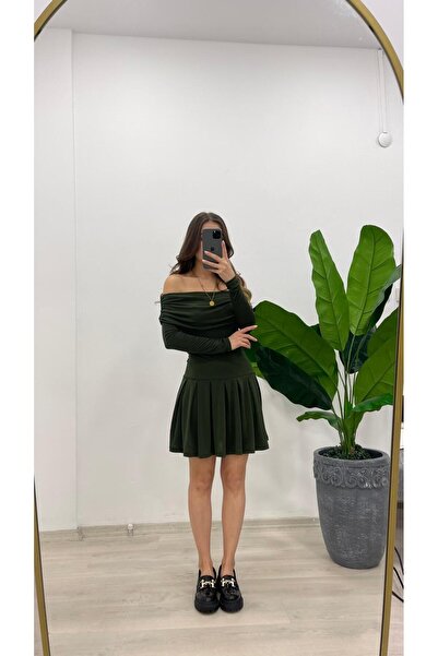 MODA ROCHIE MINI SENDY PLEATĂ MADONNA GULER DE FEMEI