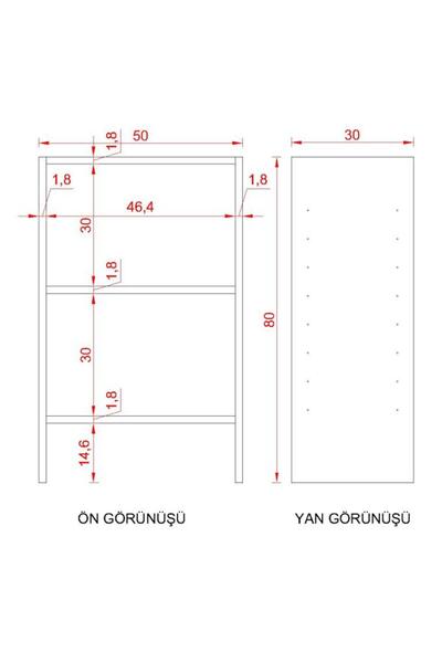 RAFKESTİR PULSE SUNTALAM KİTAPLIK ( 80 X 50 X 30 ) BEYAZ ( MAT )