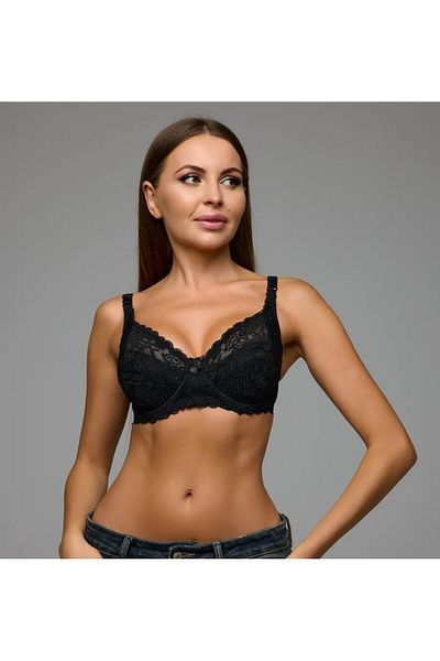 MİSTİRİK Espera Model Daily Άνετο Δαντελένιο Λεπτομερές Σουτιέν Μαύρο Χρώμα