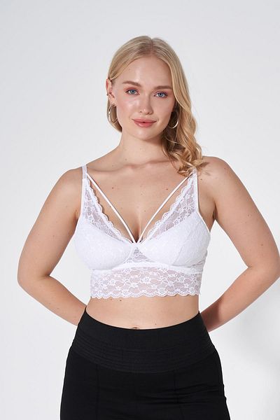 HAREM SUARE المزيد من Bralet الأبيض