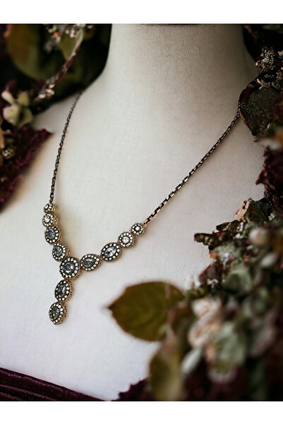 FAYRA ACCESSORIES Zirkon Taşlı Yuvarlak Oval ve Su Damlası Anturaj Elmas Mont...