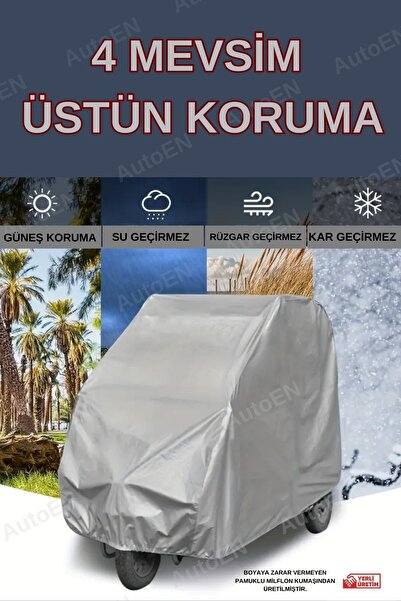 AutoEN Çift Koltuklu 3 Kişilikli 3 Tekerlekli Elektrik Motosiklet Brandası Lü...