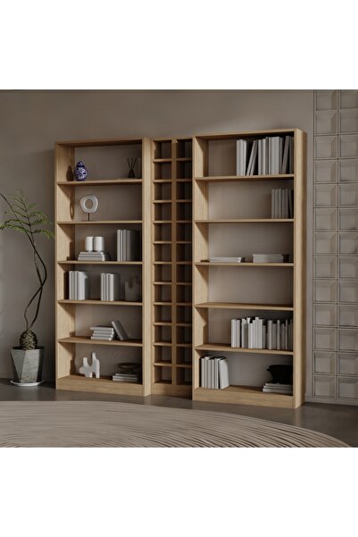 RAFKESTİR MAX SUNTALAM KİTAPLIK ( 200 X 200 X 28 ) KAFKAS MEŞE ( MAT )