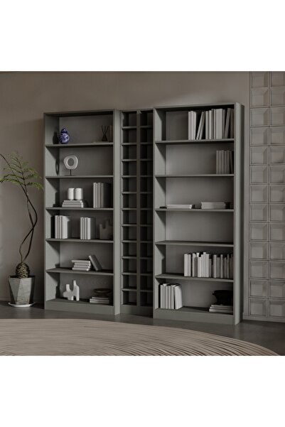 RAFKESTİR MAX SUNTALAM KİTAPLIK ( 200 X 200 X 28 ) ANTRASİT ( MAT )