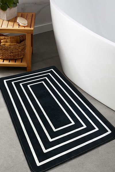 Chilai Home Wale Μαύρο 70x120 εκ. Χαλάκι μπάνιου Djth
