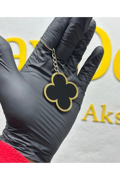 3dbaydesign Clover Keychain(Black-Gold)