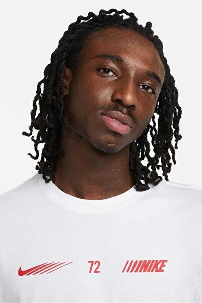 Nike Λευκό βαμβακερό ανδρικό μπλουζάκι - Sportswear Standard Issue, κοντομάνικο