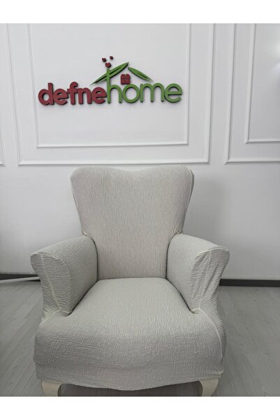 Defne Home Jakarlı Düz Desen 3-3-1-1 Lastikli Kanepe Örtüsü | Lastikli Koltuk Örtüsü | Koltuk Kılıfı Takımı