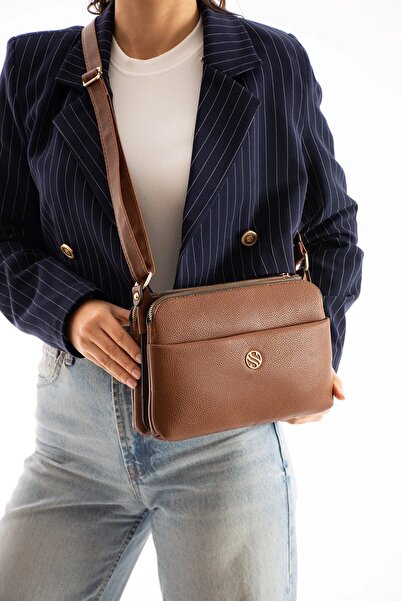Sanmorris Sn 1408 Women's Shoulder Bag - Crossbody Bag Brown