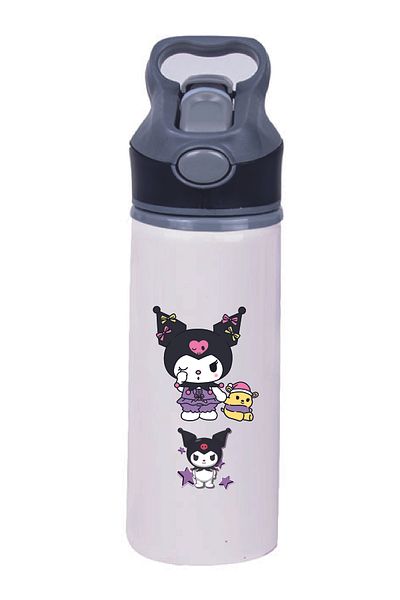 DKDZ SHOP Kuromi Printed Metal Drinker with Straw - 034