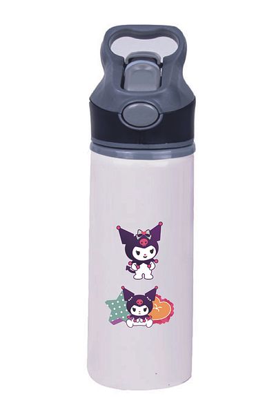 DKDZ SHOP Kuromi Printed Metal Drinker with Straw - 032