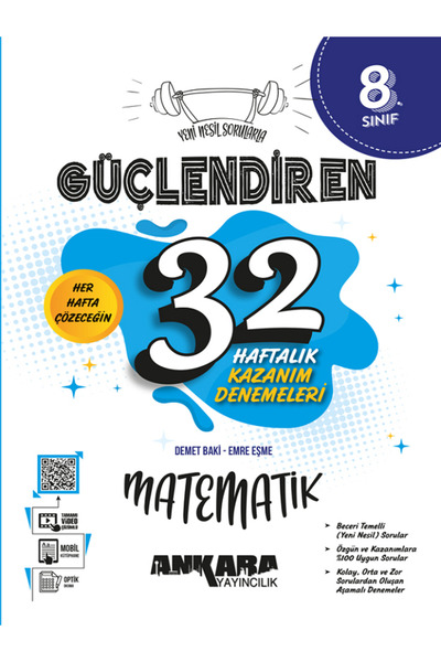 Efsane Yayınları 8.Sınıf Ankara Güçlendiren Matematik 32 Haftalık Kazanım Denemeleri / Yeni Nesil / 32 Fasikül