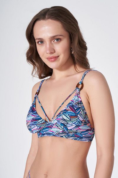 HAREM SUARE Set bikini Albi cu model de frunze
