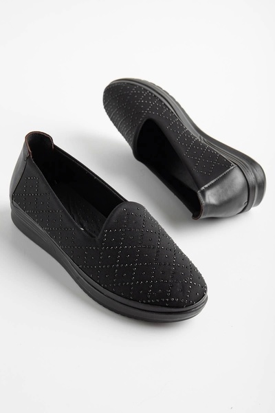 MFT AYAKKABI Ženske crne Sa kamenčićima dnevne Koža sportske cipele