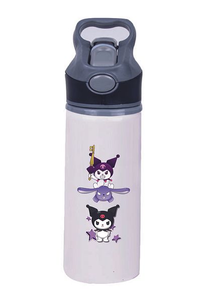DKDZ SHOP Kuromi Printed Metal Drinker with Straw - 033