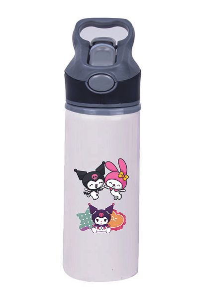 DKDZ SHOP Kuromi Printed Metal Drinker with Straw - 036