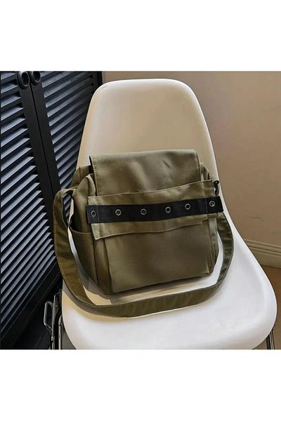 Touz Moda Τσάντα Y2K Khaki Basic Crossbody Messenger