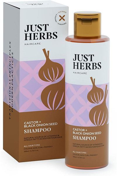 Just Herbs Castor & Black Onion Seed Shampoo 200 ml