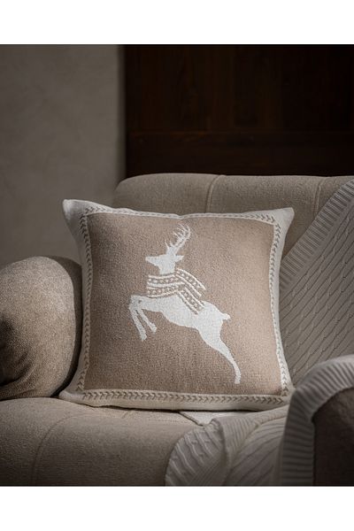 Madame Coco Flore Throw Pillow Cover - Ecru/Beige - 45X45 cm