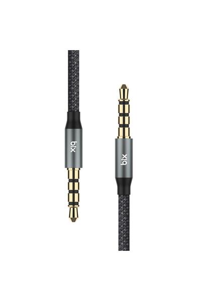 Bix Hi-fi 3.5mm Erkek To Erkek Örgülü Aux Ses Kablosu 1.5 Metre