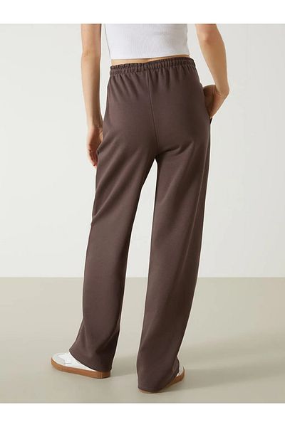 LC Waikiki Pantaloni de trening pentru femei LCW Vision maro cu talie elastică