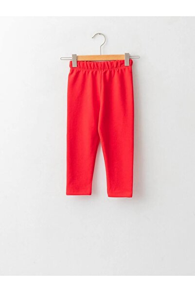 LC Waikiki LCW ECO Kırmızı Beli Lastikli Basic Kız Bebek Tayt