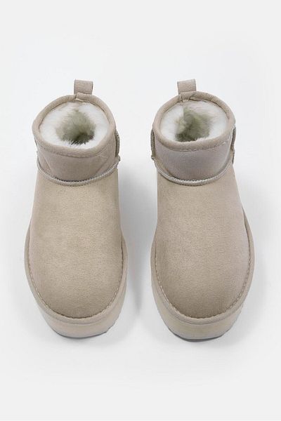 NILUFARR Μπότες Maja Beige από γνήσιο δέρμα με γούνα στο εσωτερικό