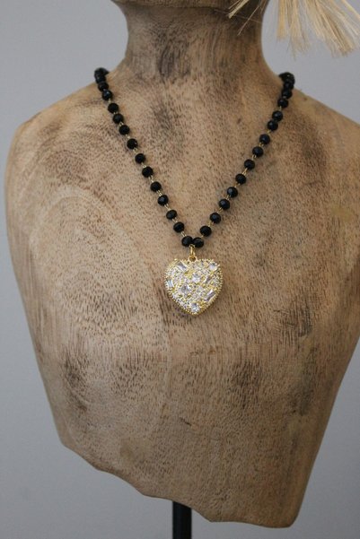 Nenya Crystal Stone Chain Zircon Stone Inlaid Heart Necklace
