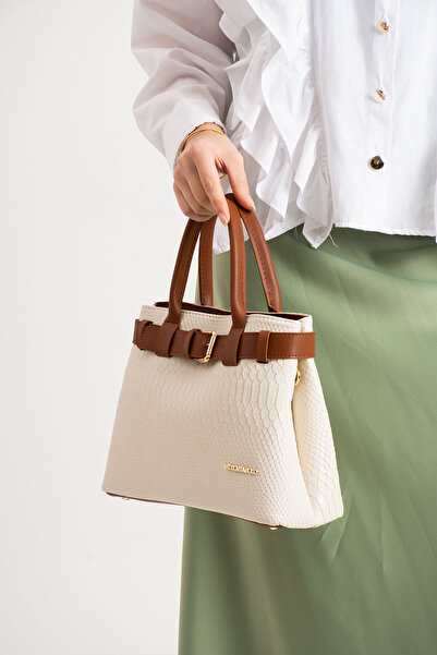 unique crane bags Women's Hand and Shoulder Bag with Texture and Belt