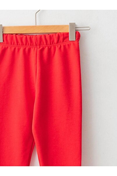 LC Waikiki LCW ECO Kırmızı Beli Lastikli Basic Kız Bebek Tayt