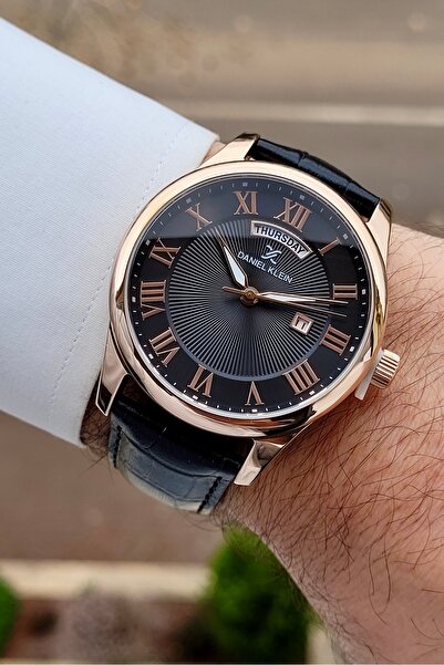 Daniel Klein Kasası Bronz Kordonu Siyah Renk 24 Ay Garantili 43 Mm Erkek Kol ...