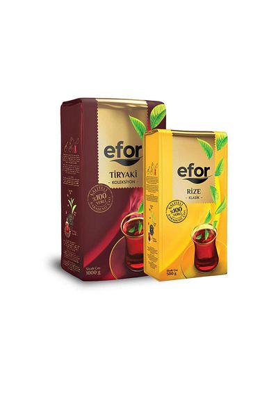 EFOR ÇAY Efor Tiryaki 1000Gr - Efor Rize Tea 500 Gr Bulk Tea-Set