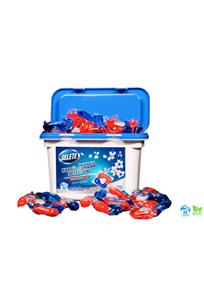 Delete Çamaşır Makinesi Deterjanı Hepsi Bir Arada Kapsülü 33 Yıkama Beyazlar Ve Renkliler (3in1)