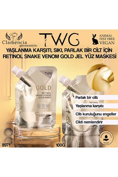 twg Anti Aging Gold Gel Face Mask Anti-Aging, Firm and Bright Skin