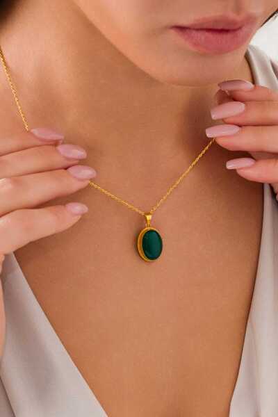 ZEYNEPLİ GOLD 14 Ayar Altın Mardin İşi Firuze & Akik Taşlı Kolye