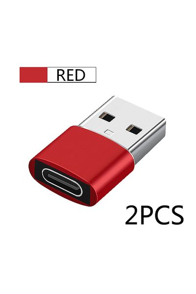 Choice قطعتان باللون الأحمر، محول USB إلى Type C OTG، محول USB USB-C ذكر إلى Micro USB Type-c أنثى لأجهزة Mac