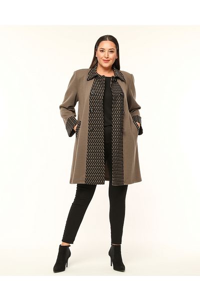 Laden Winter Knitwear Cardigan - Plus Size, Steel Knit, Long and Thick Cap