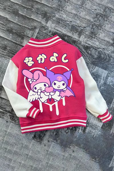 SELF CONTROL Детски принтиран розов плат за колеж и зимно училище Kuromi Melody