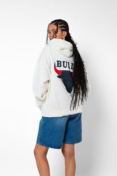 Bak Moda Hanocă albă unisex oversize cu imprimeu Bulls