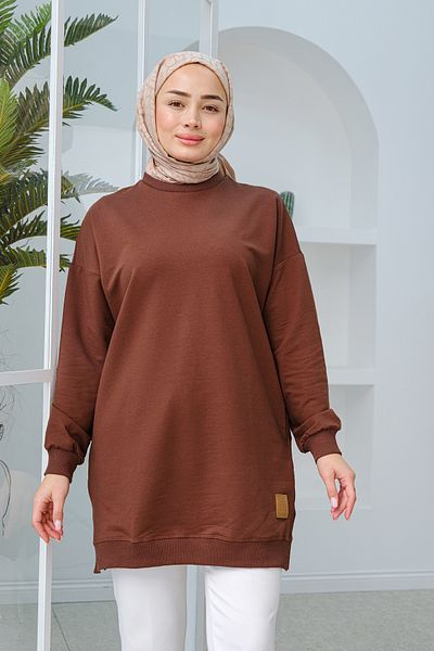 LOCCO Καφέ Casual Tunic - Γυναικεία, Λεπτομέρεια Στολή