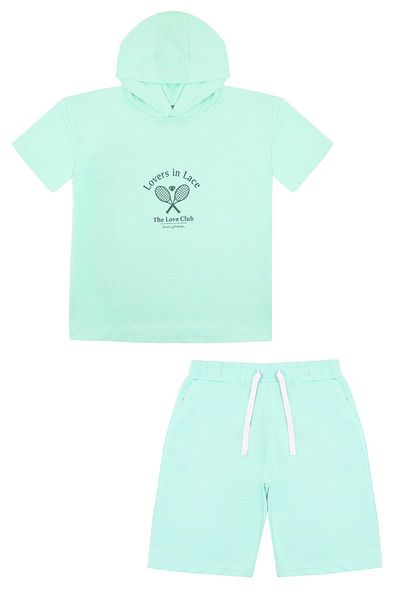 Chandraswear Turquoise Shorts and T-Shirt Set - Girl's Lilac