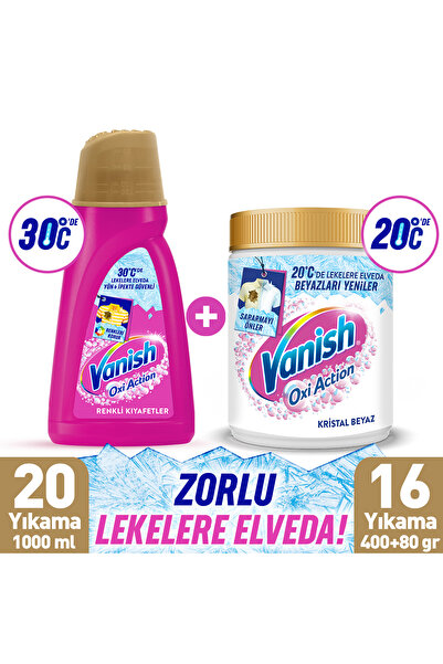 Vanish Oxi Action Deterjan Güçlendirici ve Leke Çıkarıcı Sıvı Renkliler 1000 ...